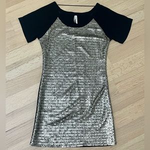 Gentle Fawn Sequence Mini Black Dress